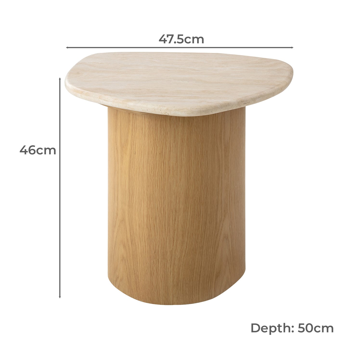 Ari Travertine Side Table