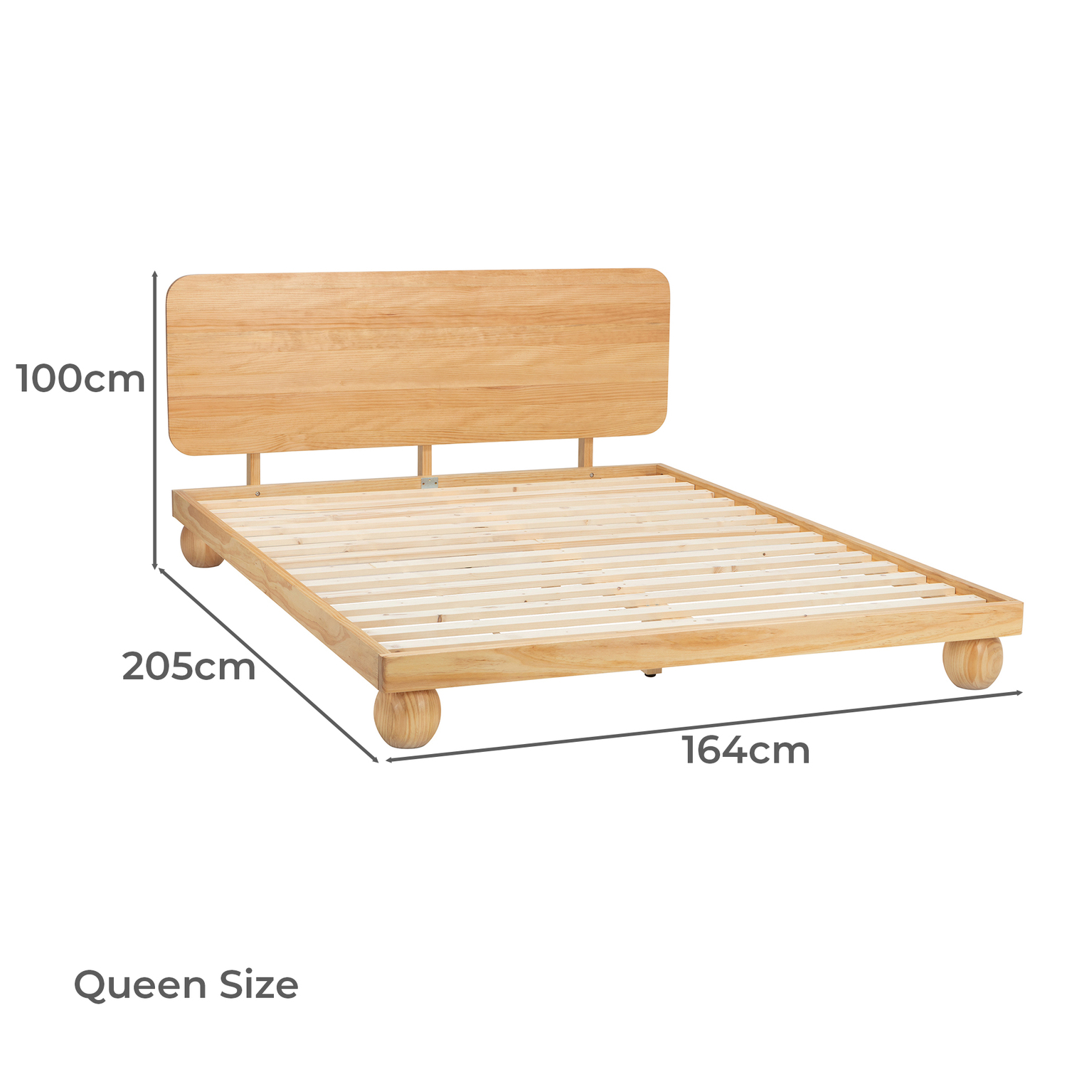 Bobble Pine Wood Ball Foot Bed