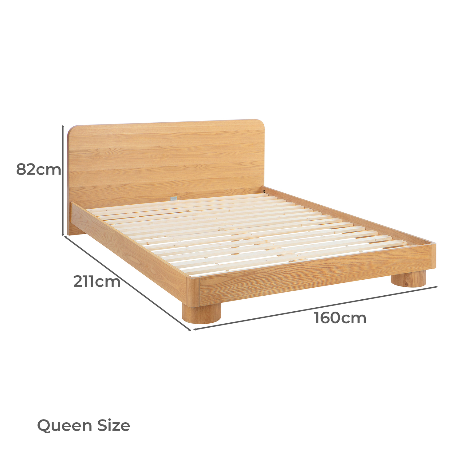 Peyton Oak Wood Queen Bed