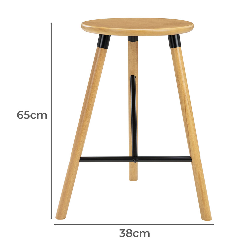 65cm Trina Rubberwood Bar Stools