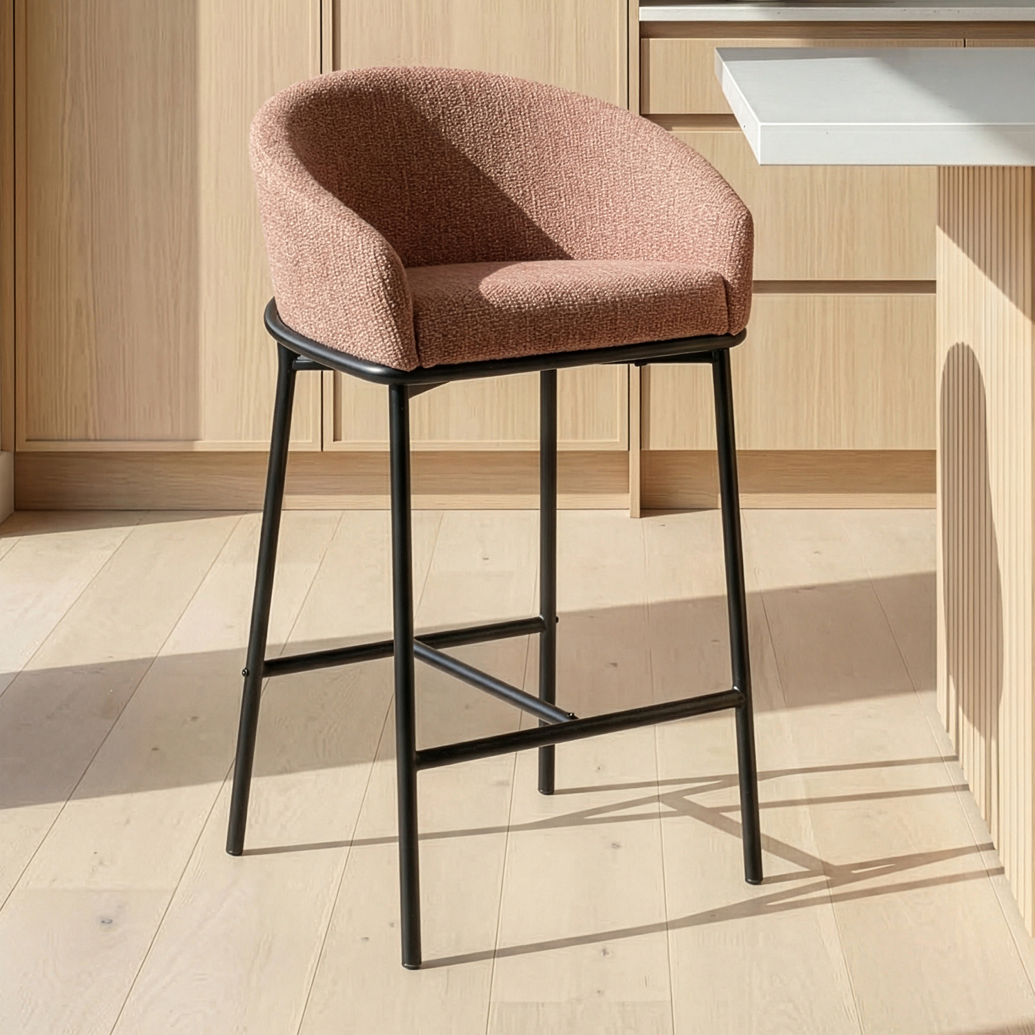 65cm Tammy Boucle Counter Stool