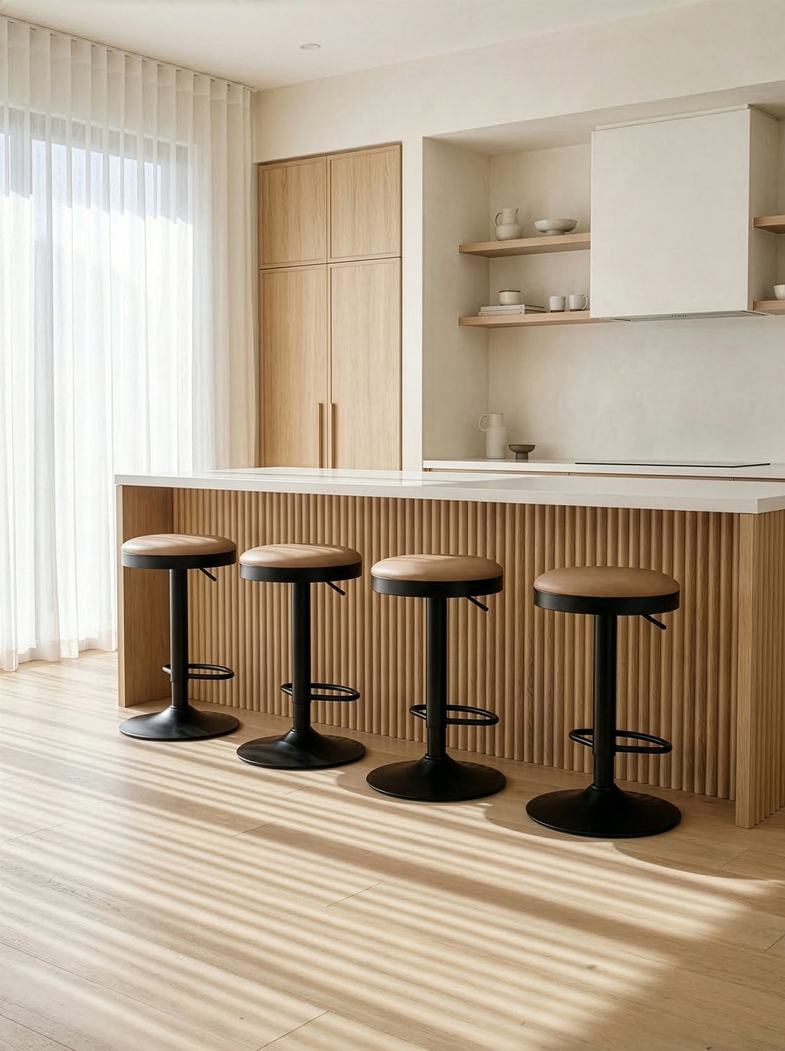 Clem Faux Leather Adjustable Bar Stools