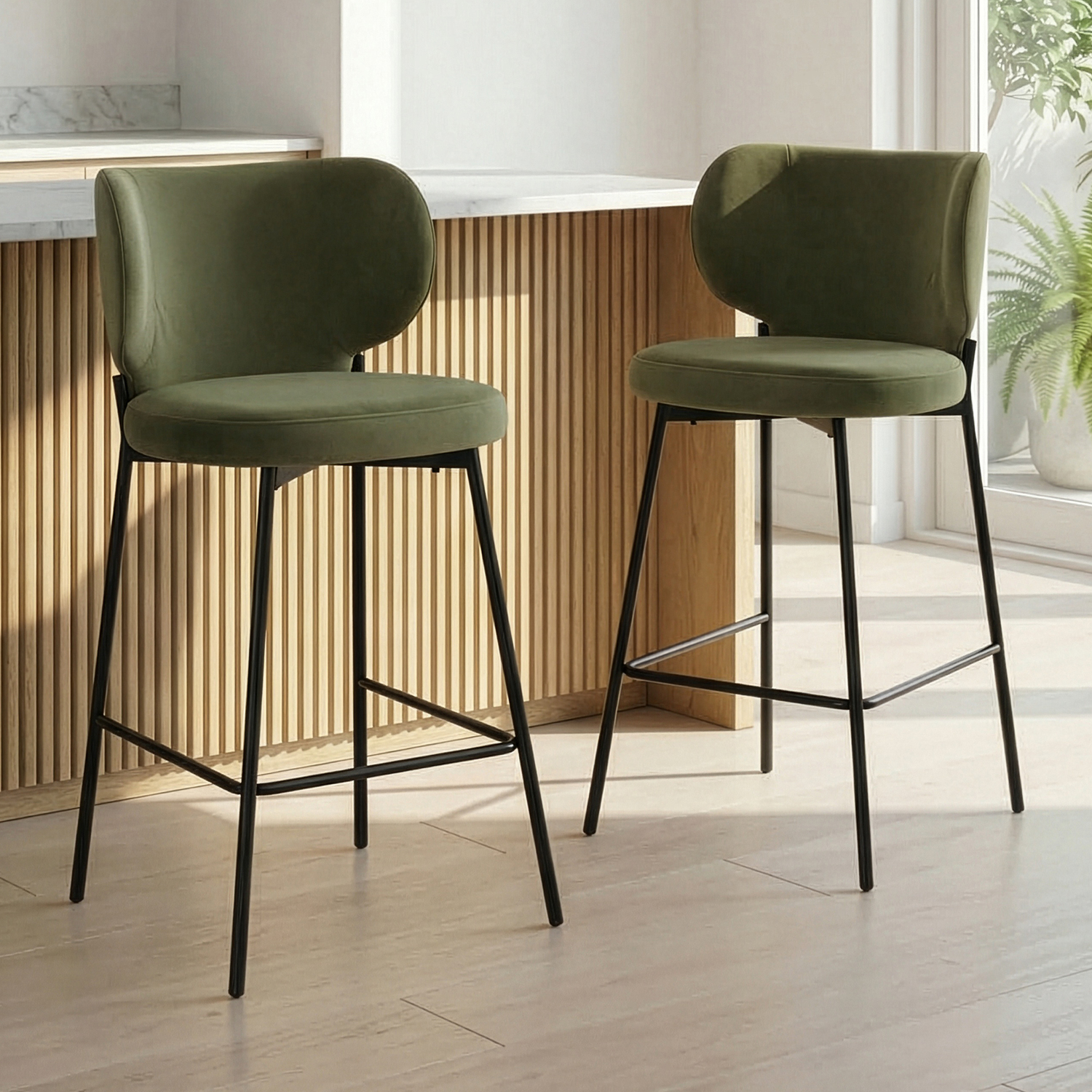 66cm Petra Upholstered Bar Stools
