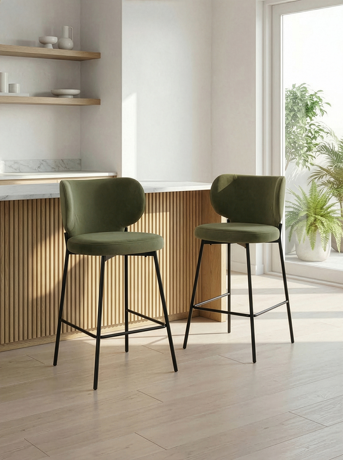 66cm Petra Upholstered Bar Stools