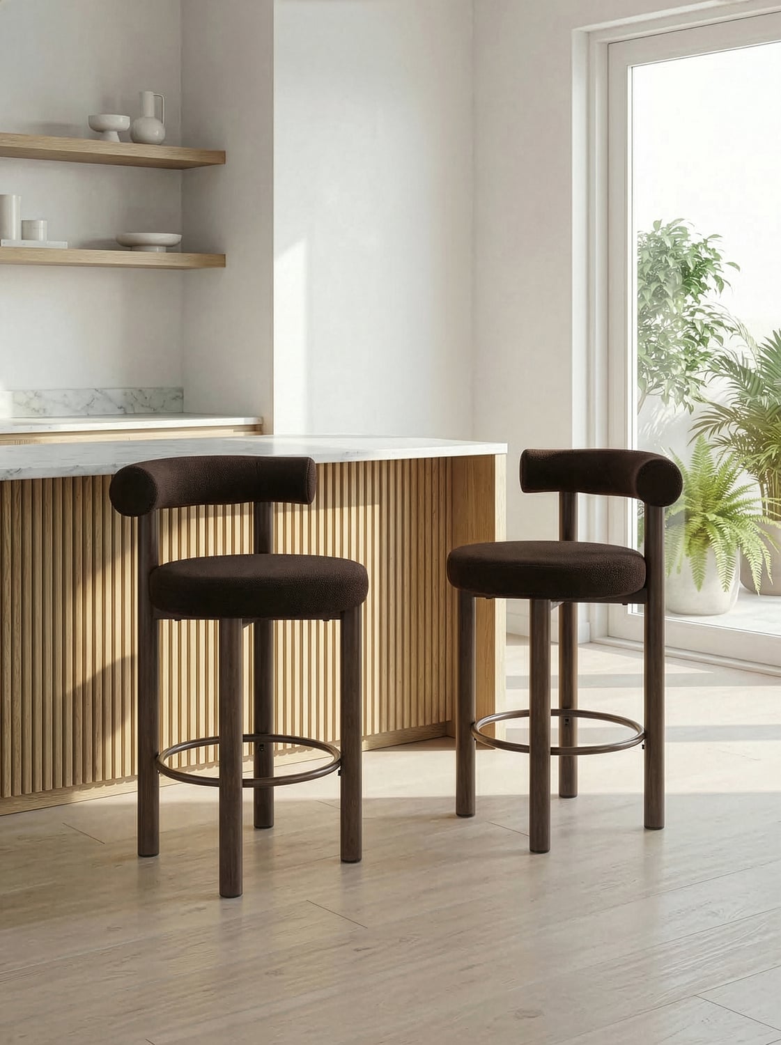 66.5cm Roselin Boucle Bar Stools