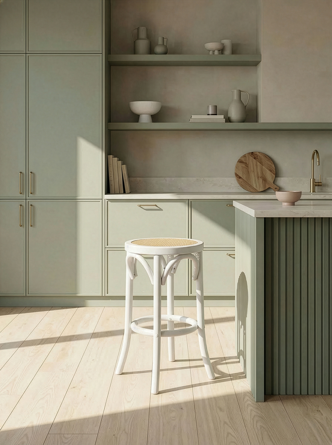 65cm Premium Luca Beech Wood & Rattan Barstool