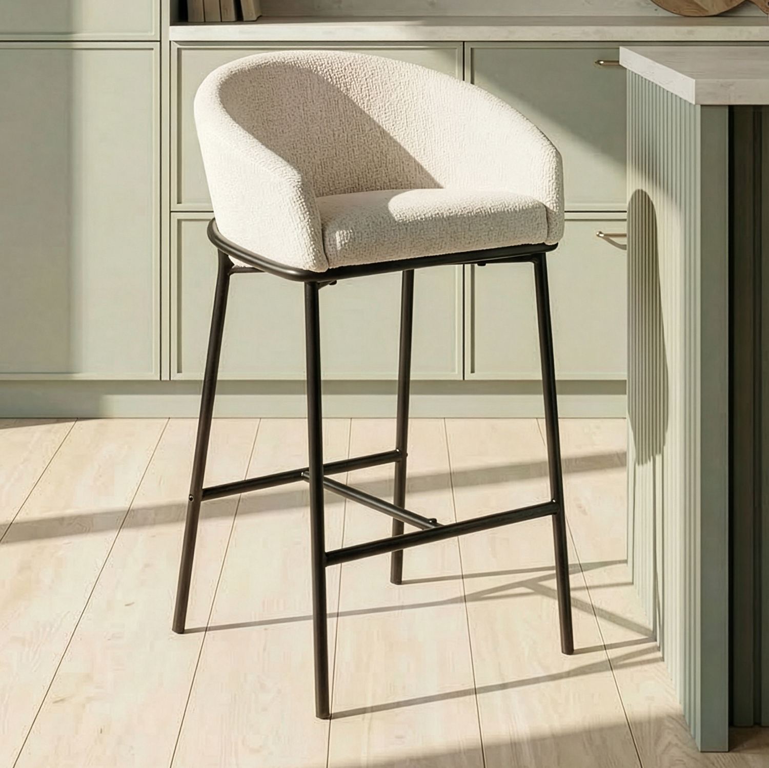 65cm Tammy Boucle Counter Stool