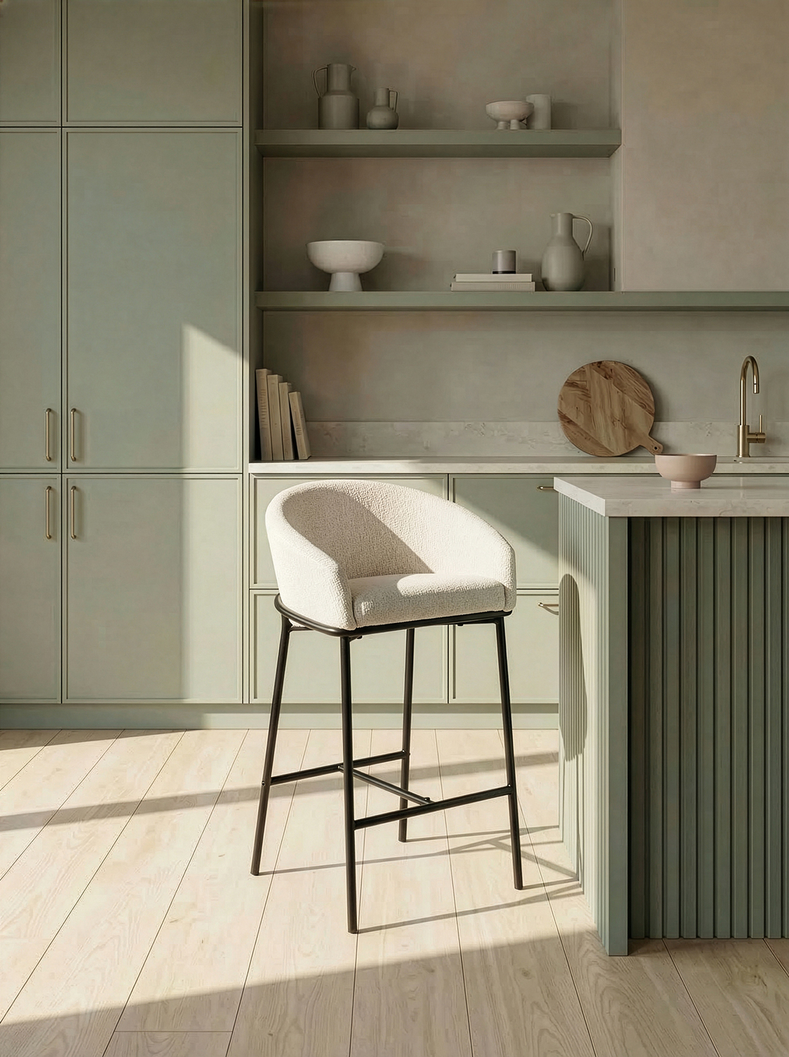 65cm Tammy Boucle Counter Stool