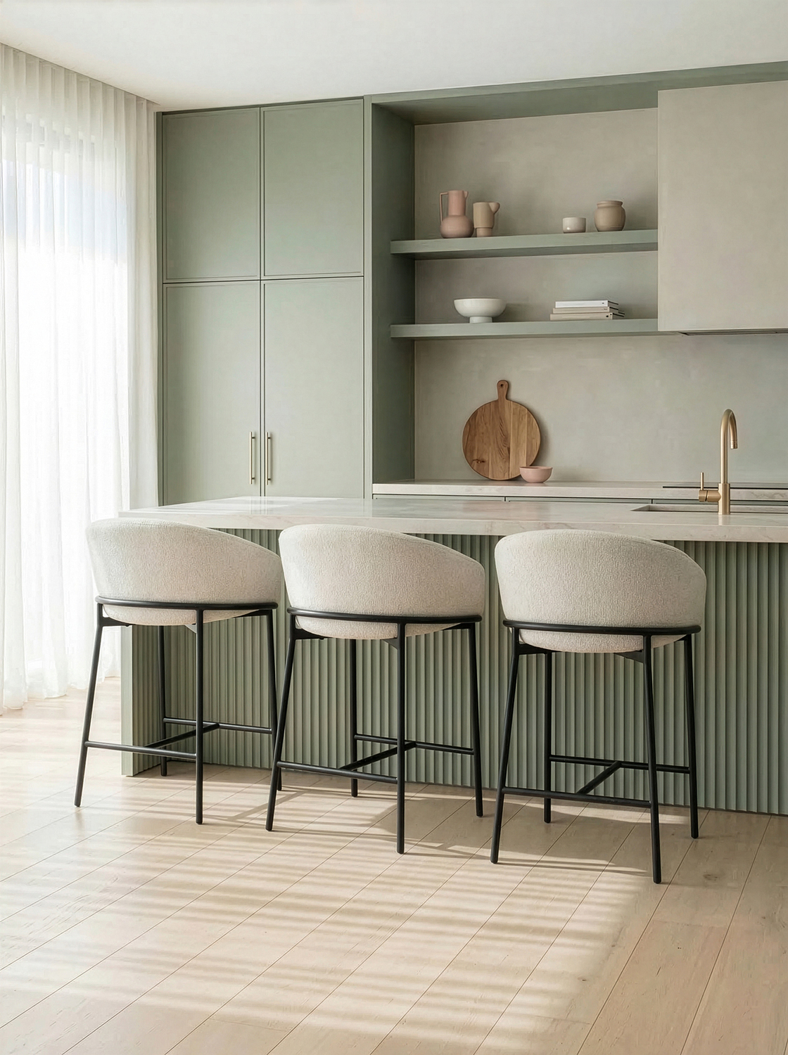 65cm Tammy Boucle Counter Stool