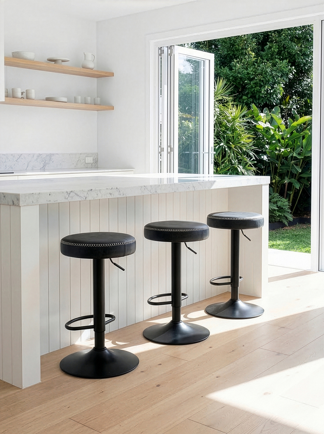Elwood Faux Leather Adjustable Bar Stools