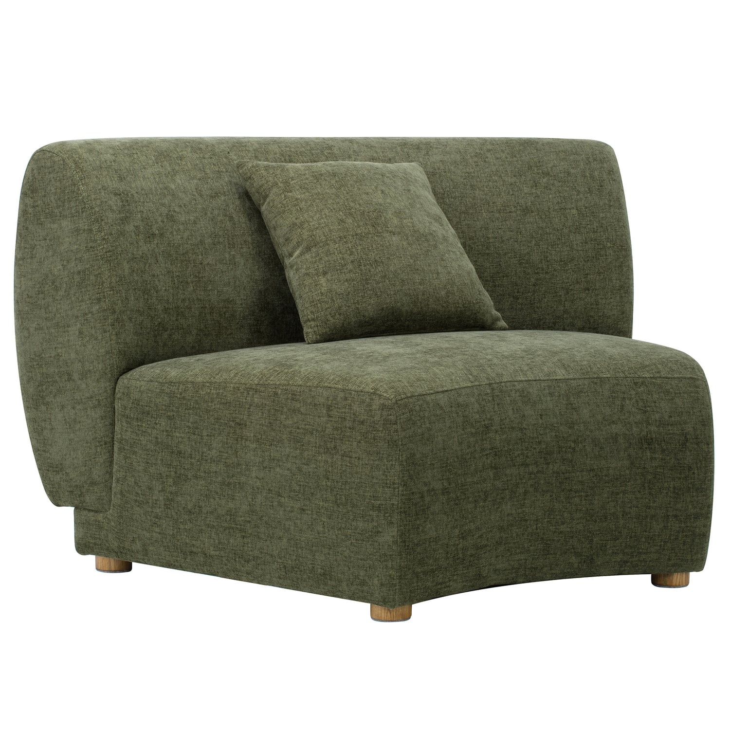 Cescent Wedge Chenille Armless Chair