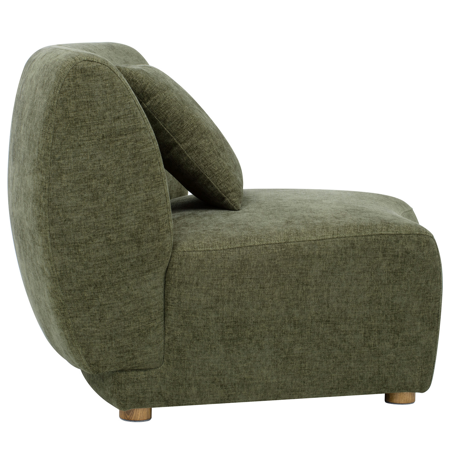 Cescent Wedge Chenille Armless Chair