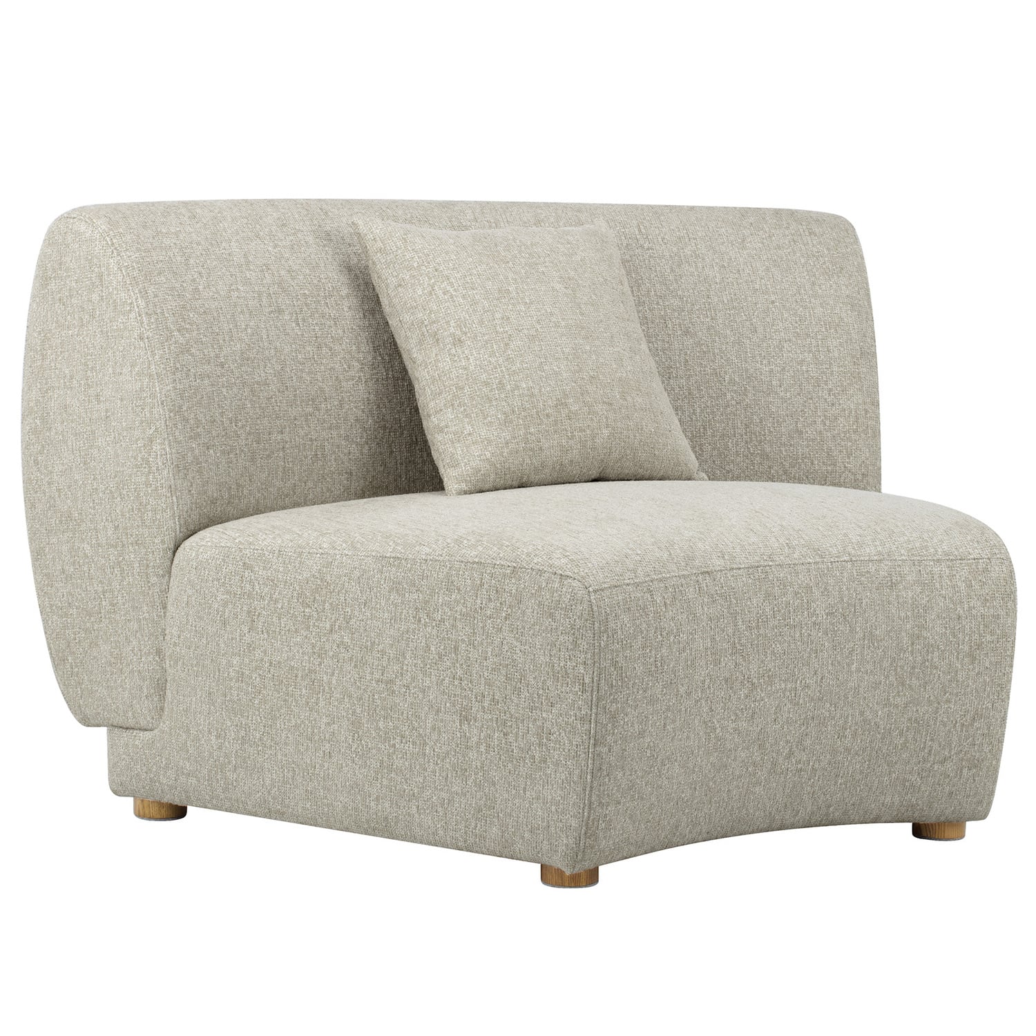 Cescent Wedge Chenille Armless Chair
