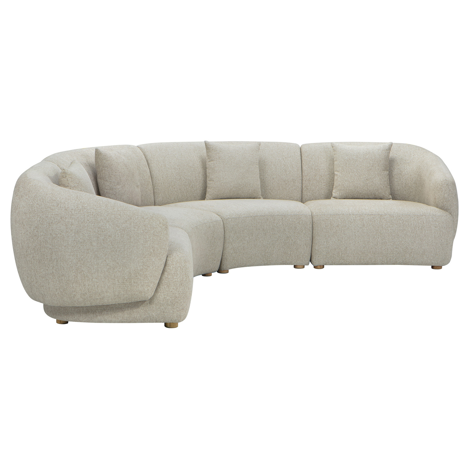 Crescent 4 Seater Chenille Modular Sofa