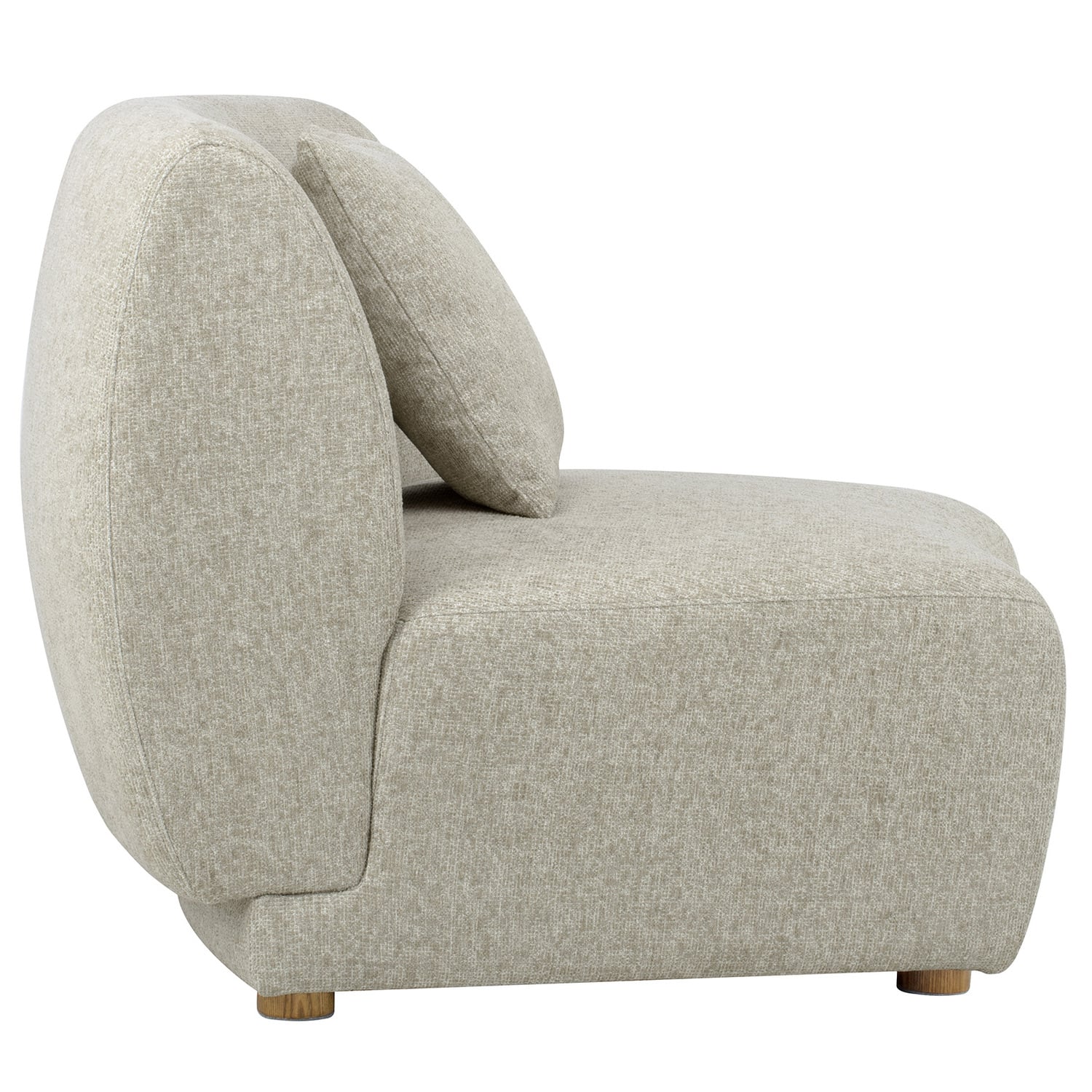 Cescent Wedge Chenille Armless Chair