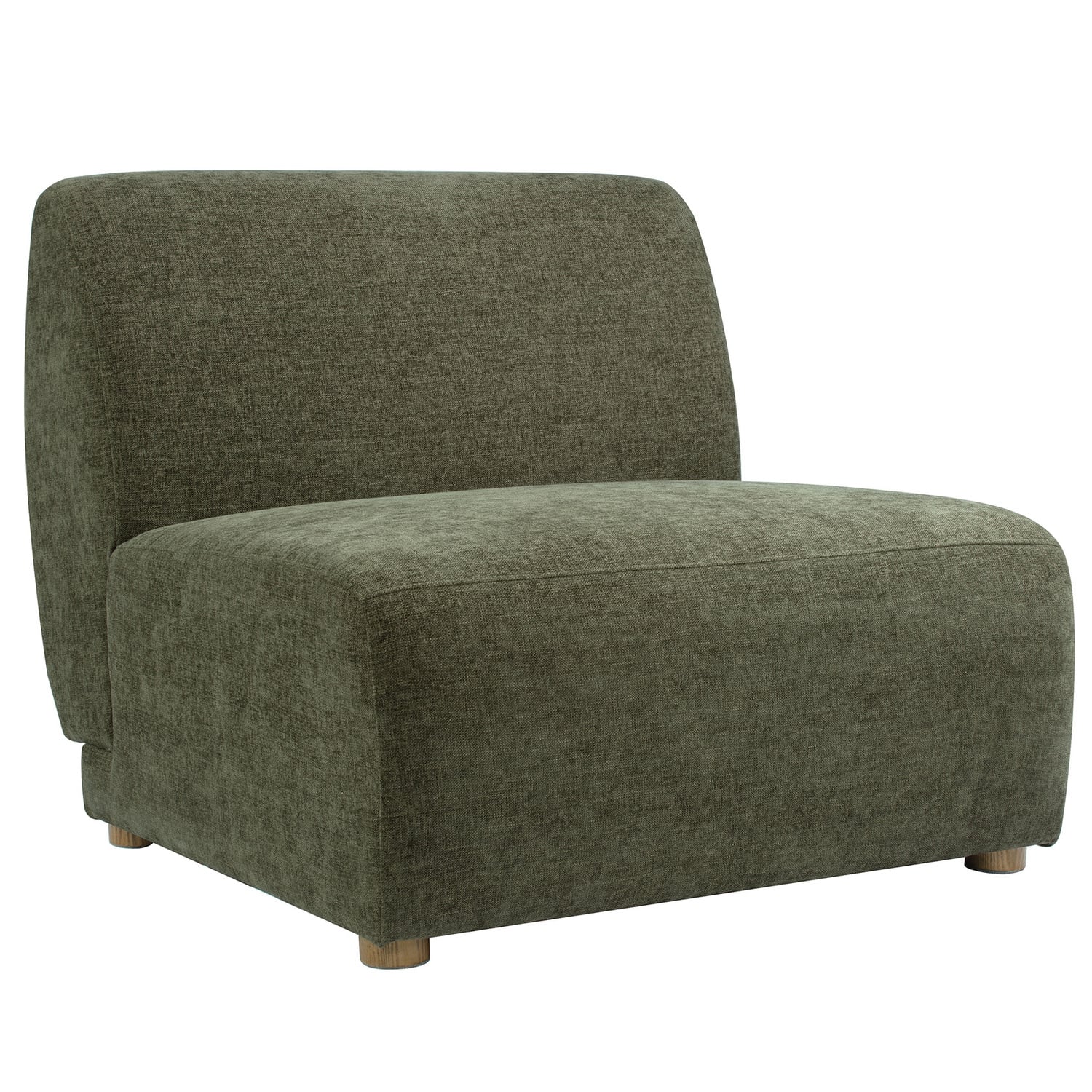 Crescent Chenille Armless Chair