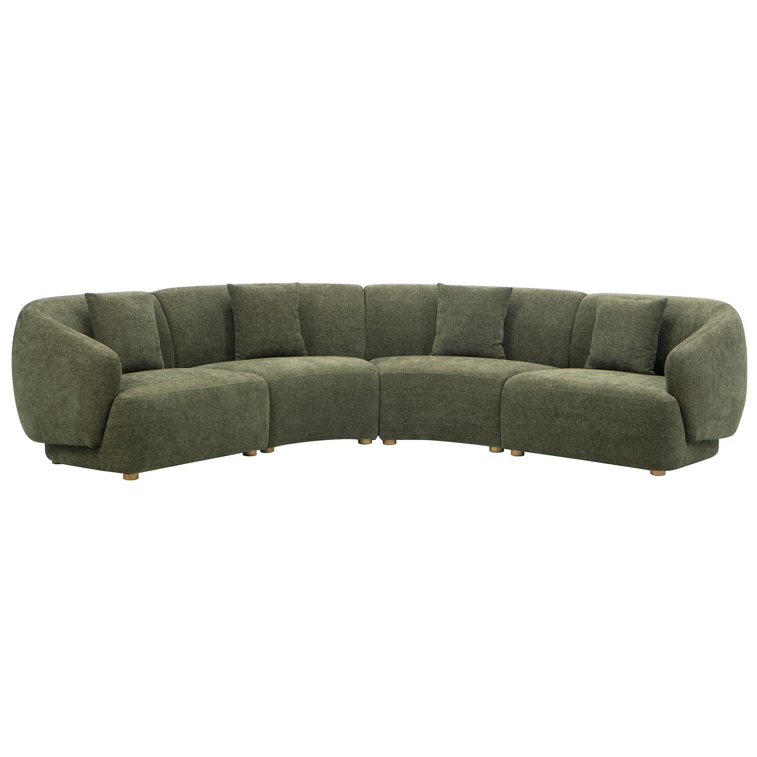 Crescent 4 Seater Chenille Modular Sofa