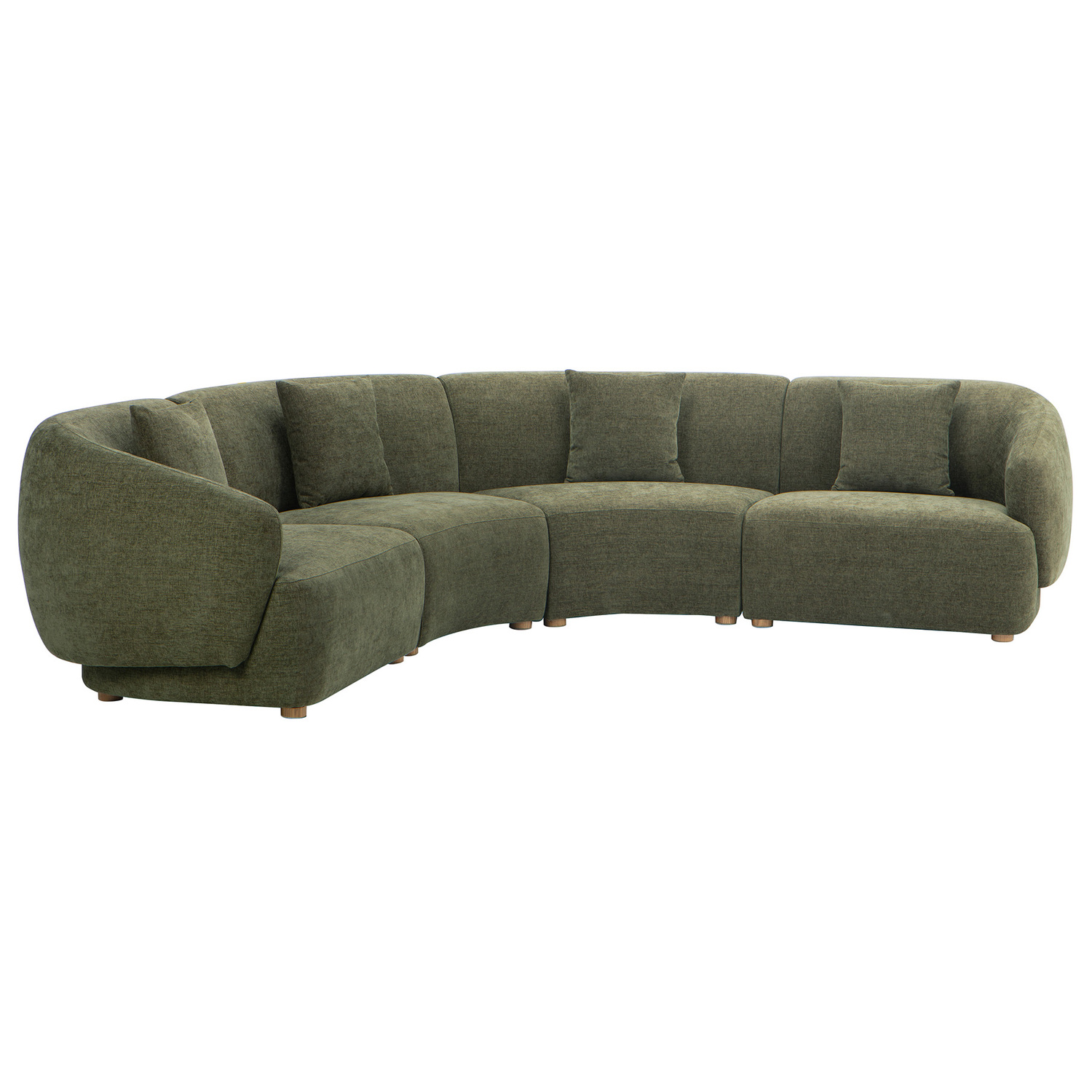 Crescent 4 Seater Chenille Modular Sofa