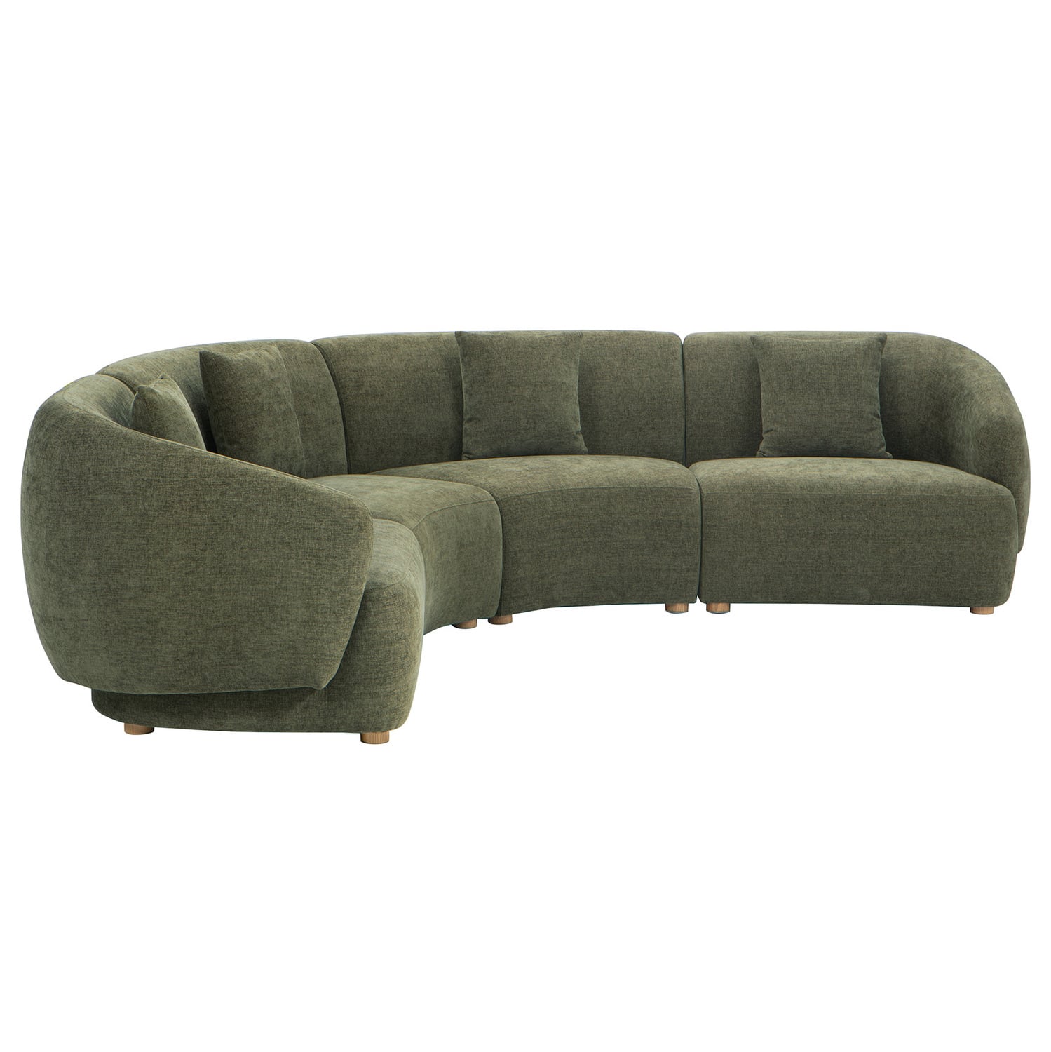 Crescent 4 Seater Chenille Modular Sofa
