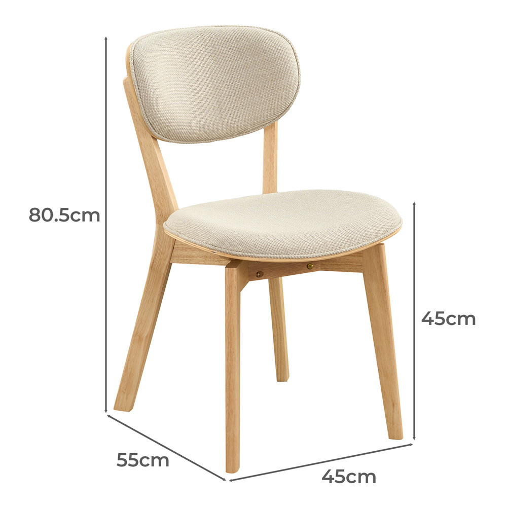 Meera Solid Rubberwood Dining Chairs