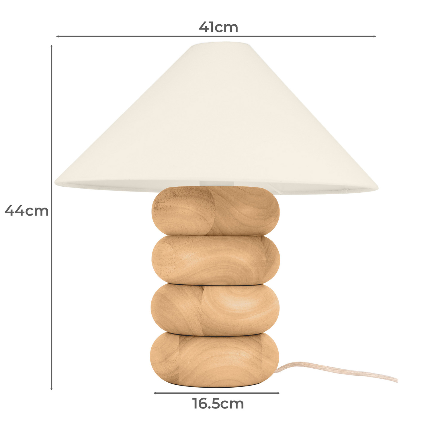 Bodhi Stacked Rubberwood Table Lamp