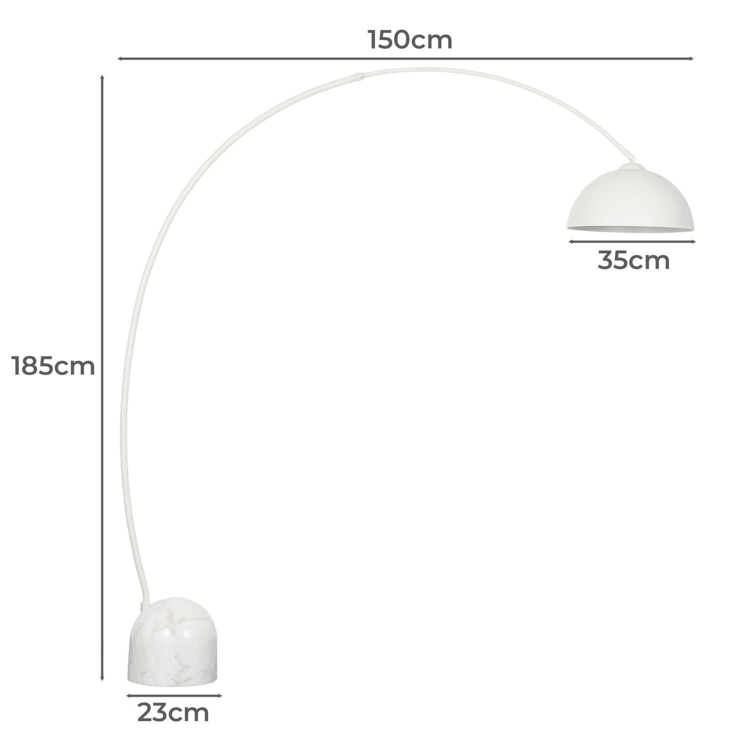 Kenzie Arc Marble & Iron Floor Lamp