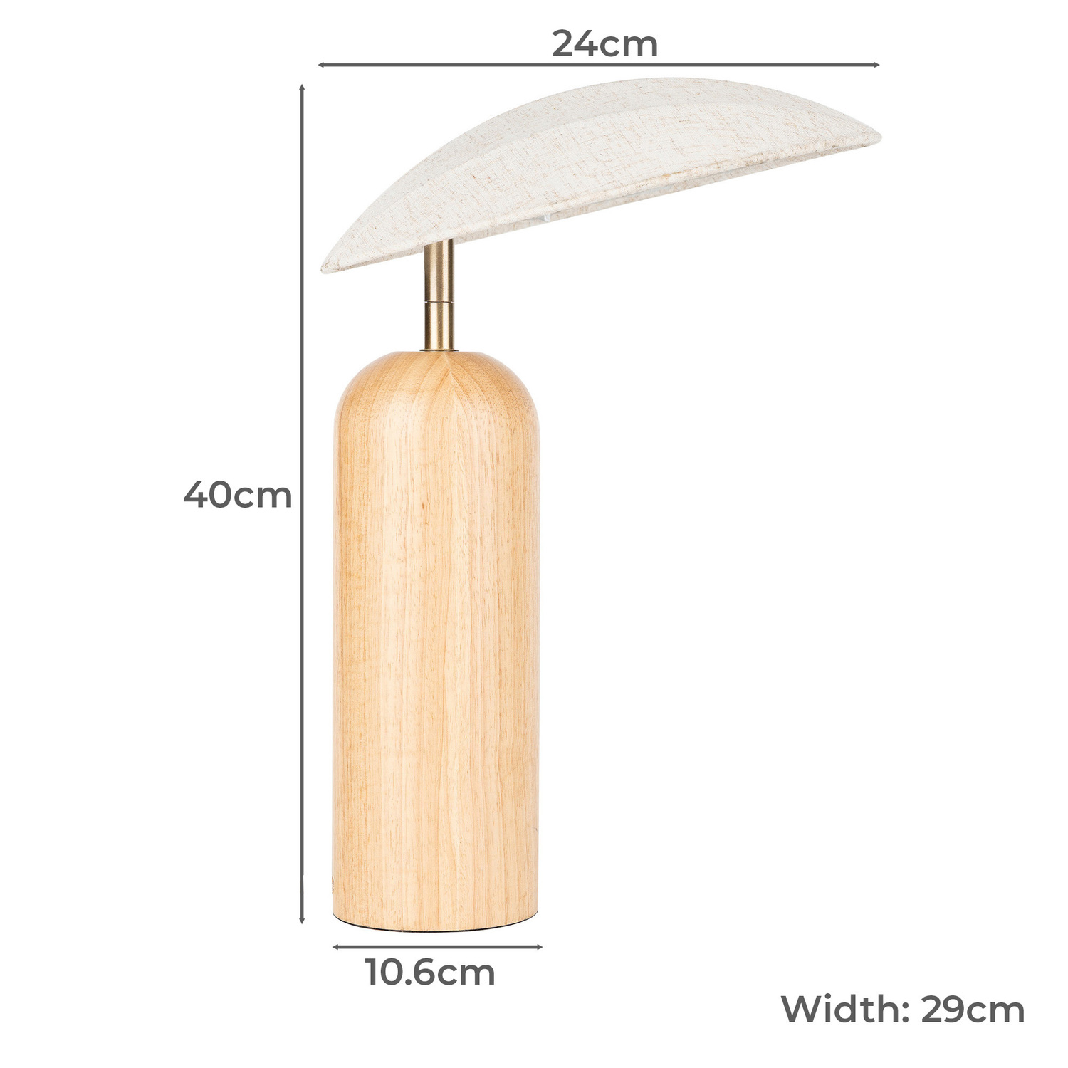 Arthur Asymmetrical Rubberwood Table Lamp