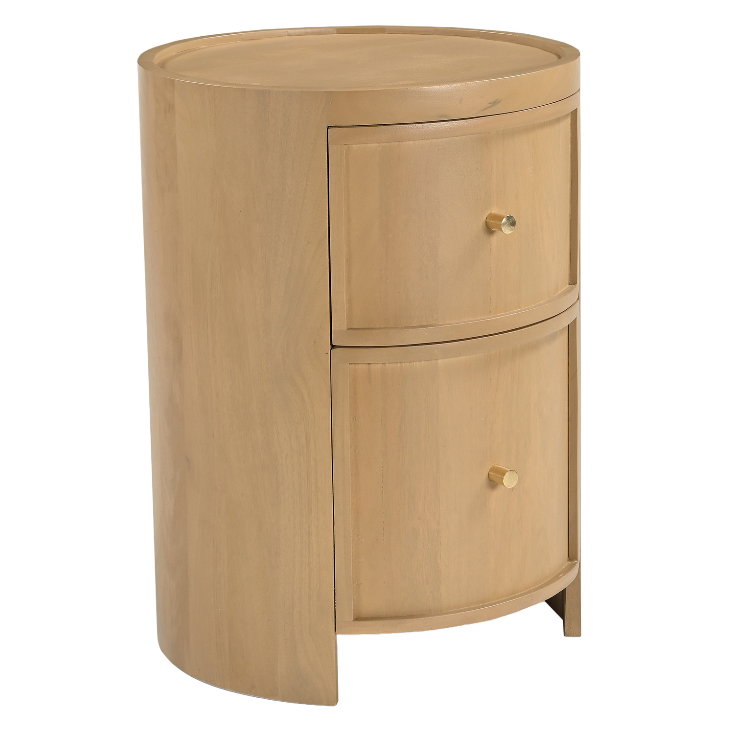 Romy Round Mango Wood Bedside Table