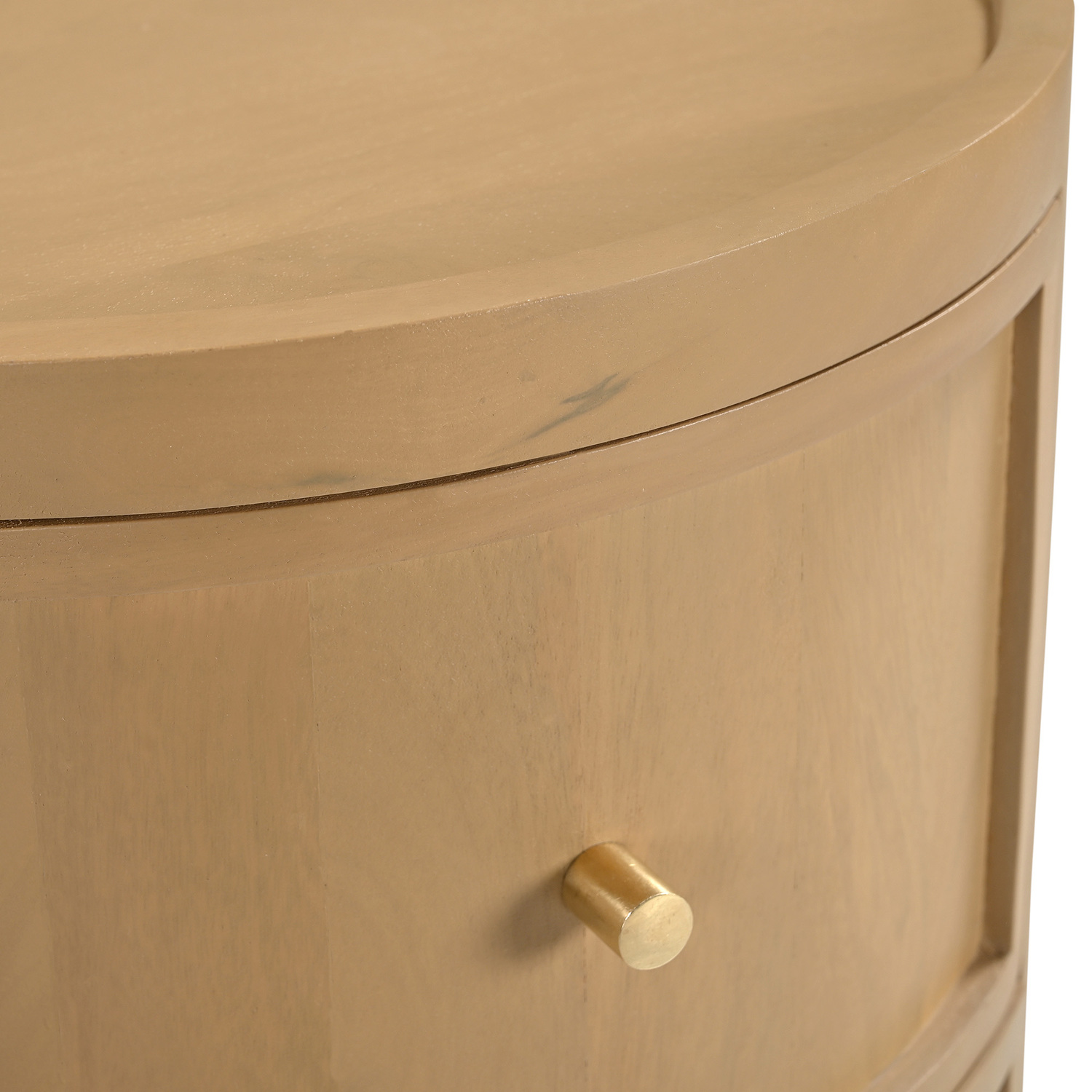 Romy Round Mango Wood Bedside Table