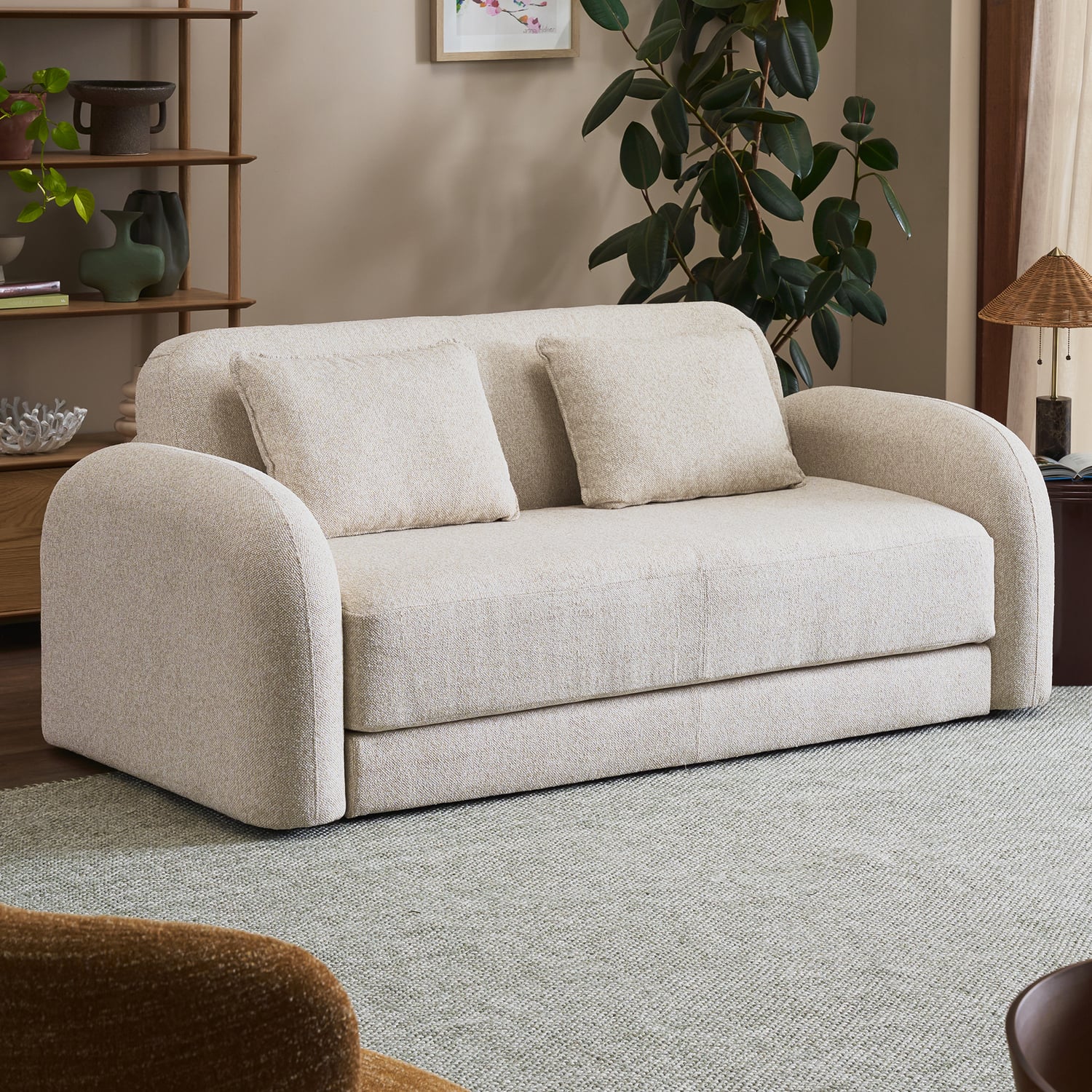 Georgia 3 Seater Queen Boucle Sofa Bed