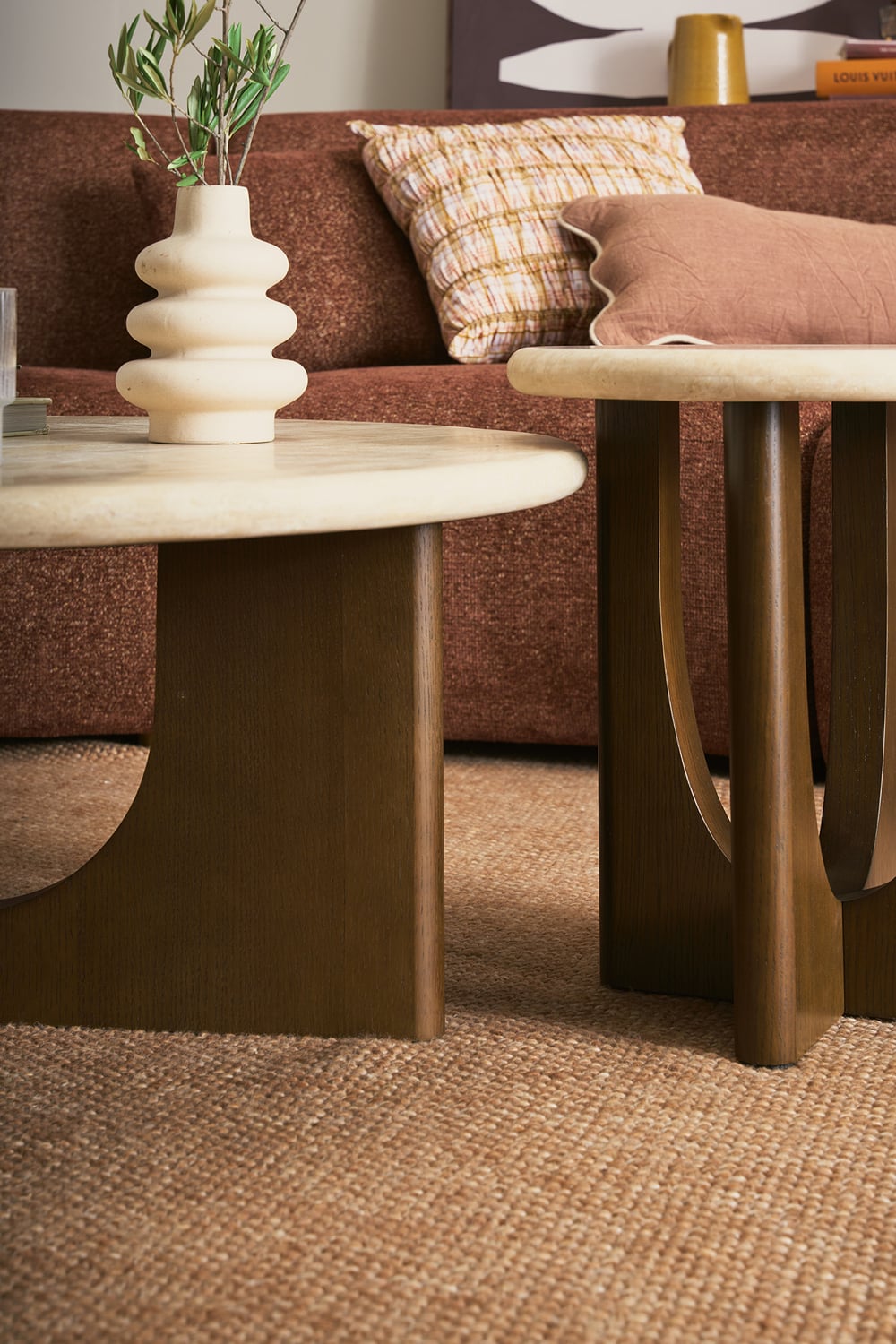 Annalisa Travertine Stone Side Table