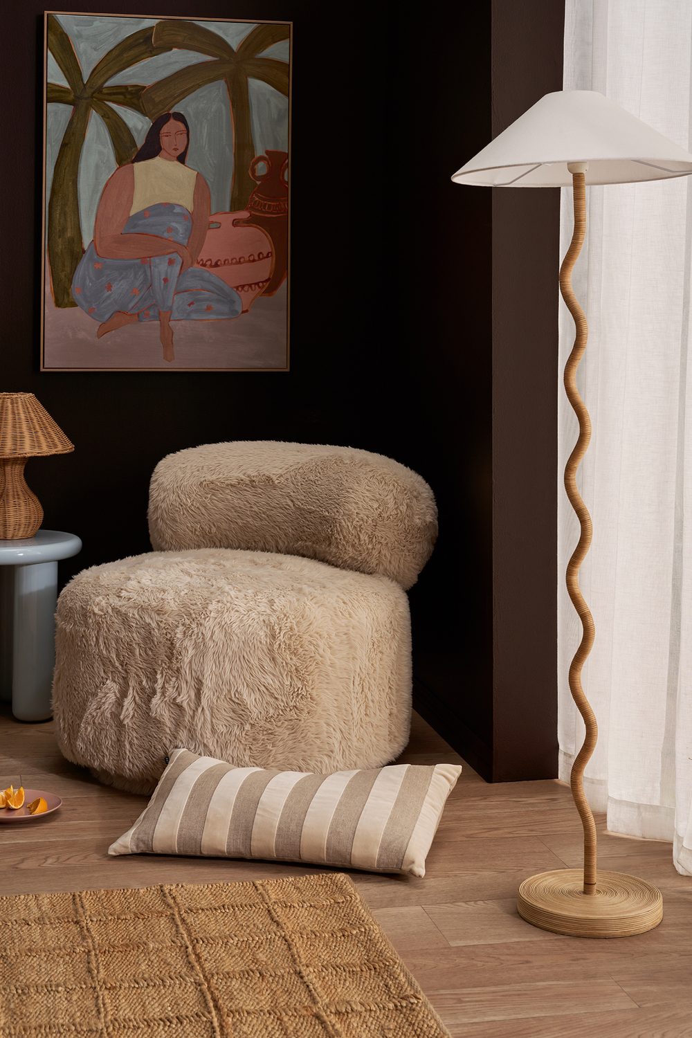 Dolly Faux Fur Swivel Accent Chair