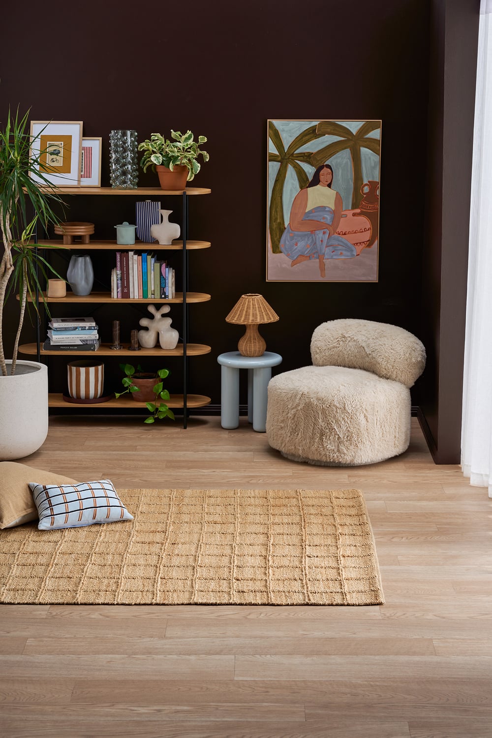 Gabi Grid Hand-Woven Jute Rug