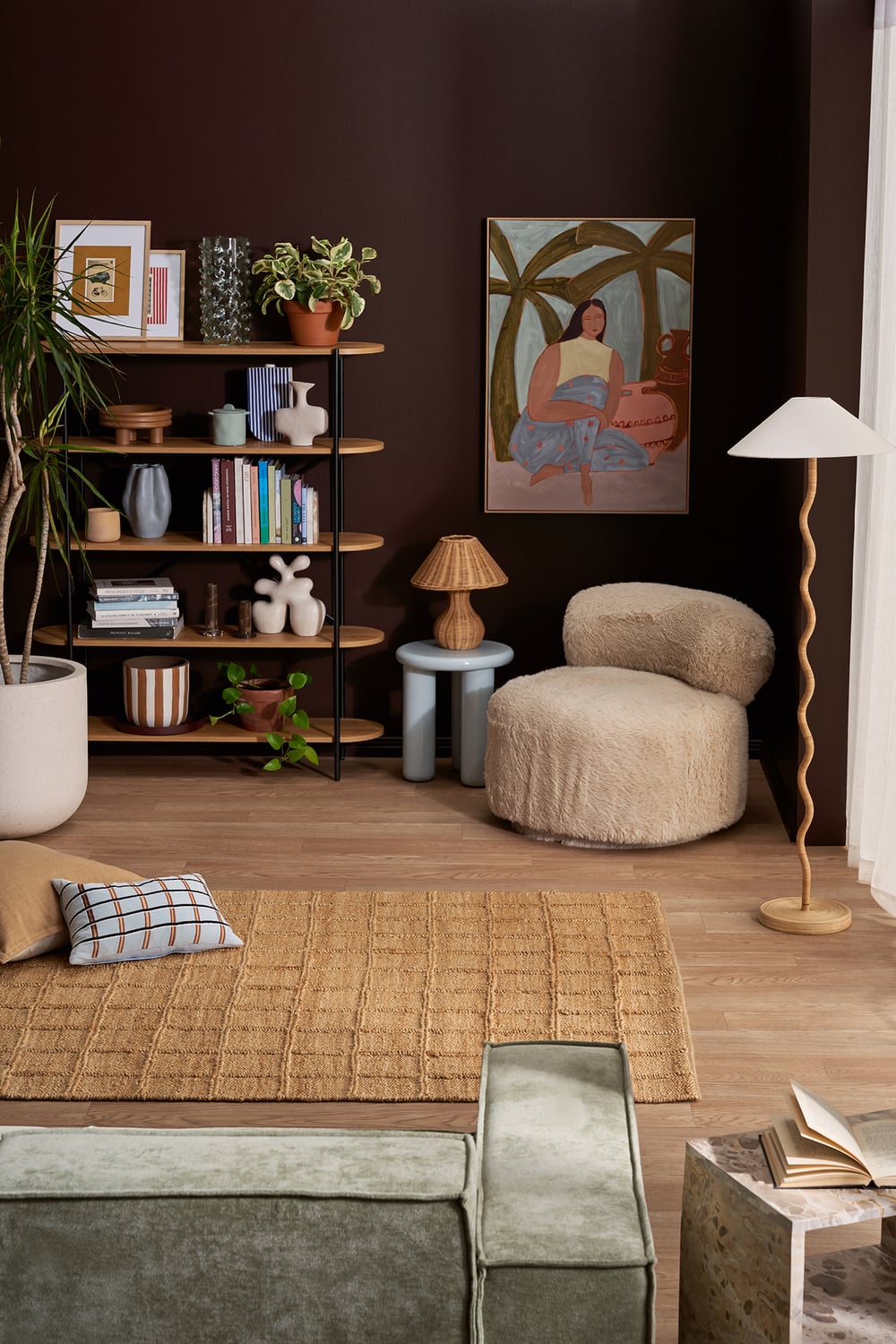 Gabi Grid Hand-Woven Jute Rug