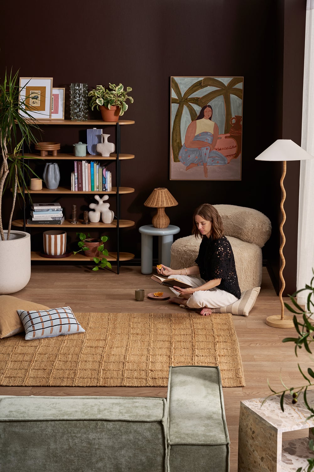 Gabi Grid Hand-Woven Jute Rug