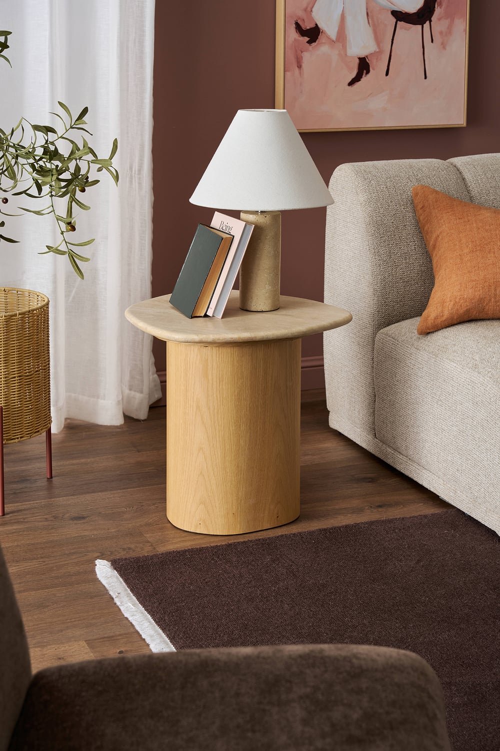 Ari Travertine Side Table