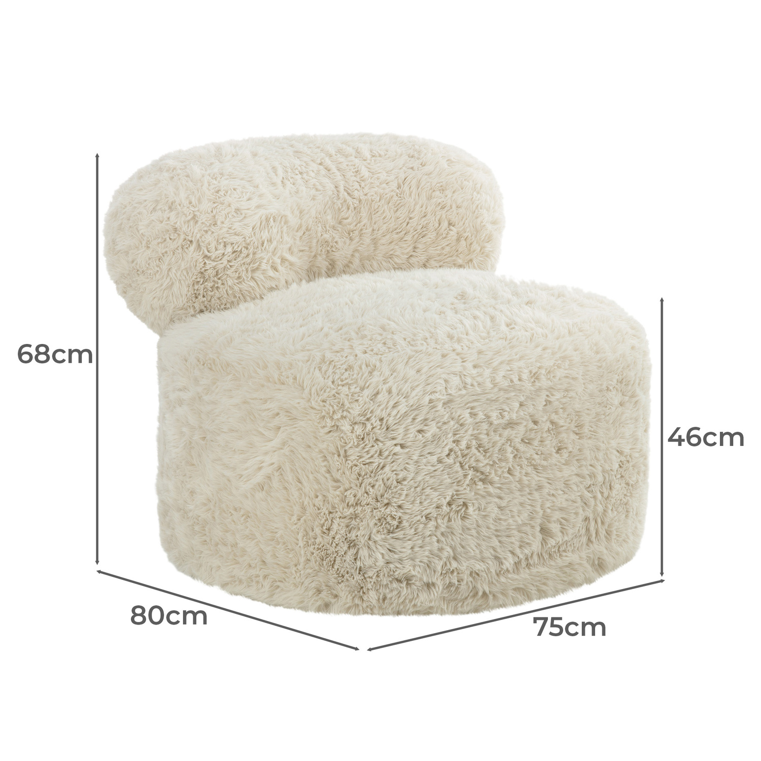 Dolly Faux Fur Swivel Accent Chair