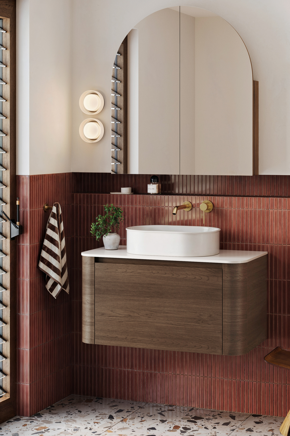 Mecca 800mm Arch Mirrored Shaving Cabinet