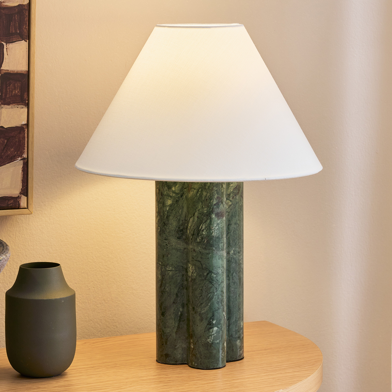 Alma Stacked Column Marble Table Lamp