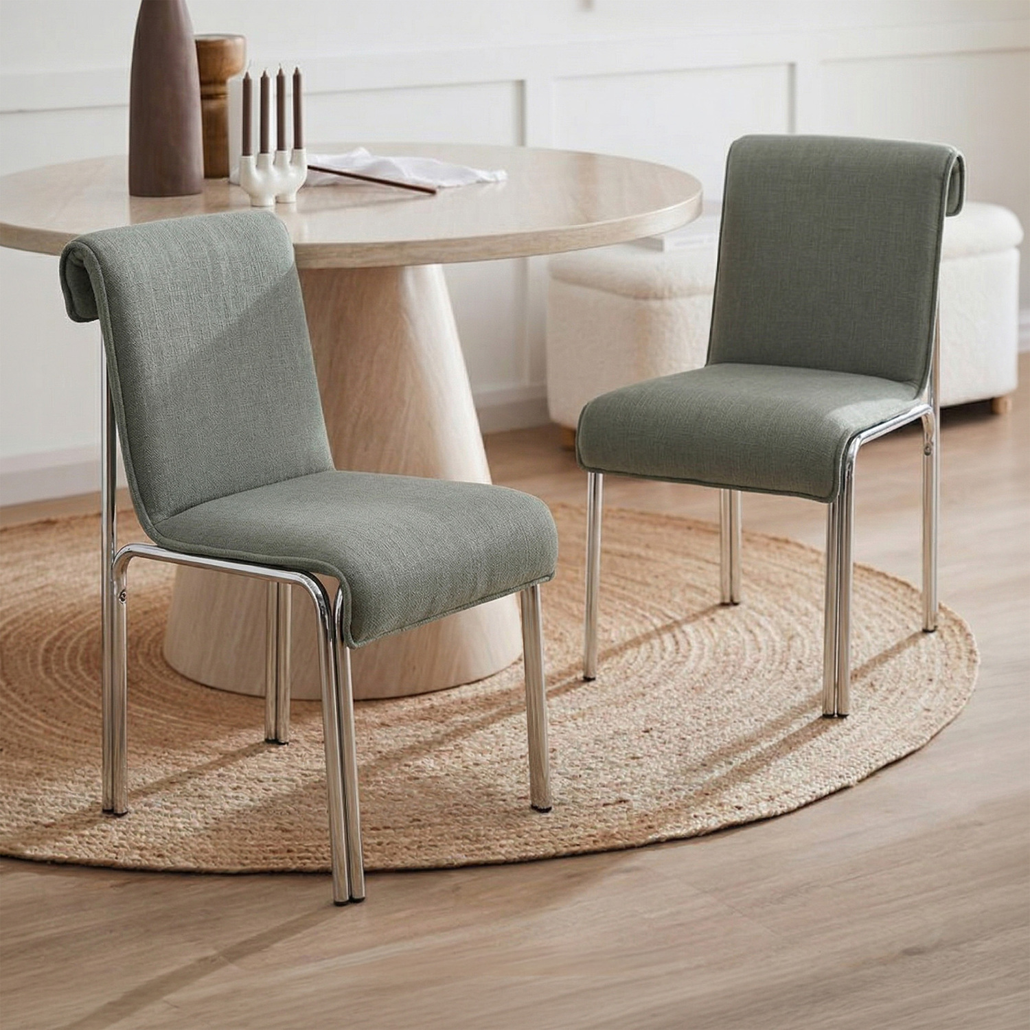Tula Upholstered & Chrome Dining Chairs