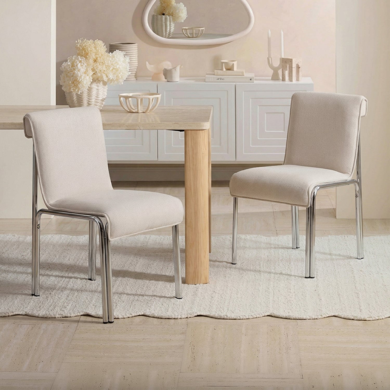 Tula Upholstered & Chrome Dining Chairs