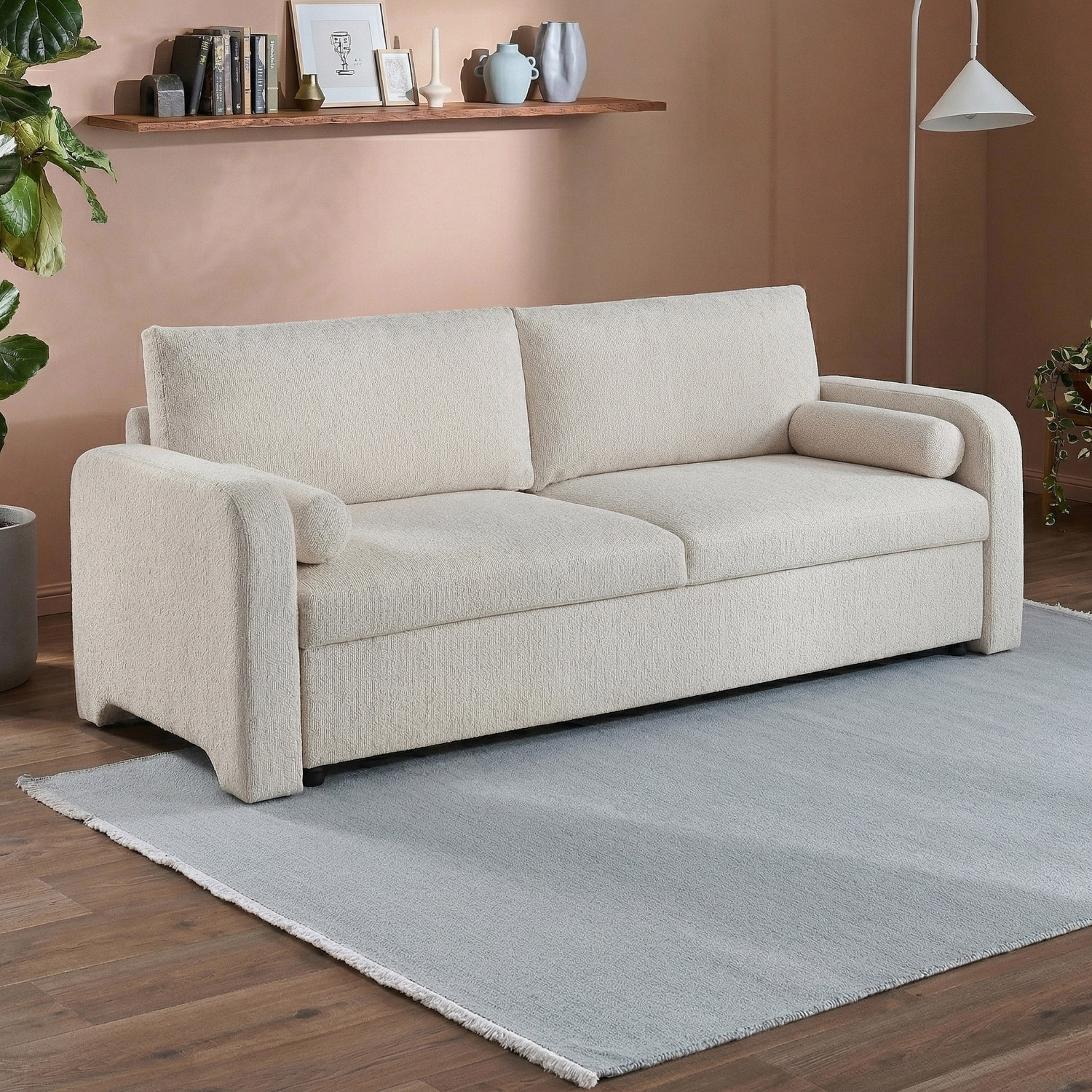 Frida 3 Seater Chenille Sofa with Storage