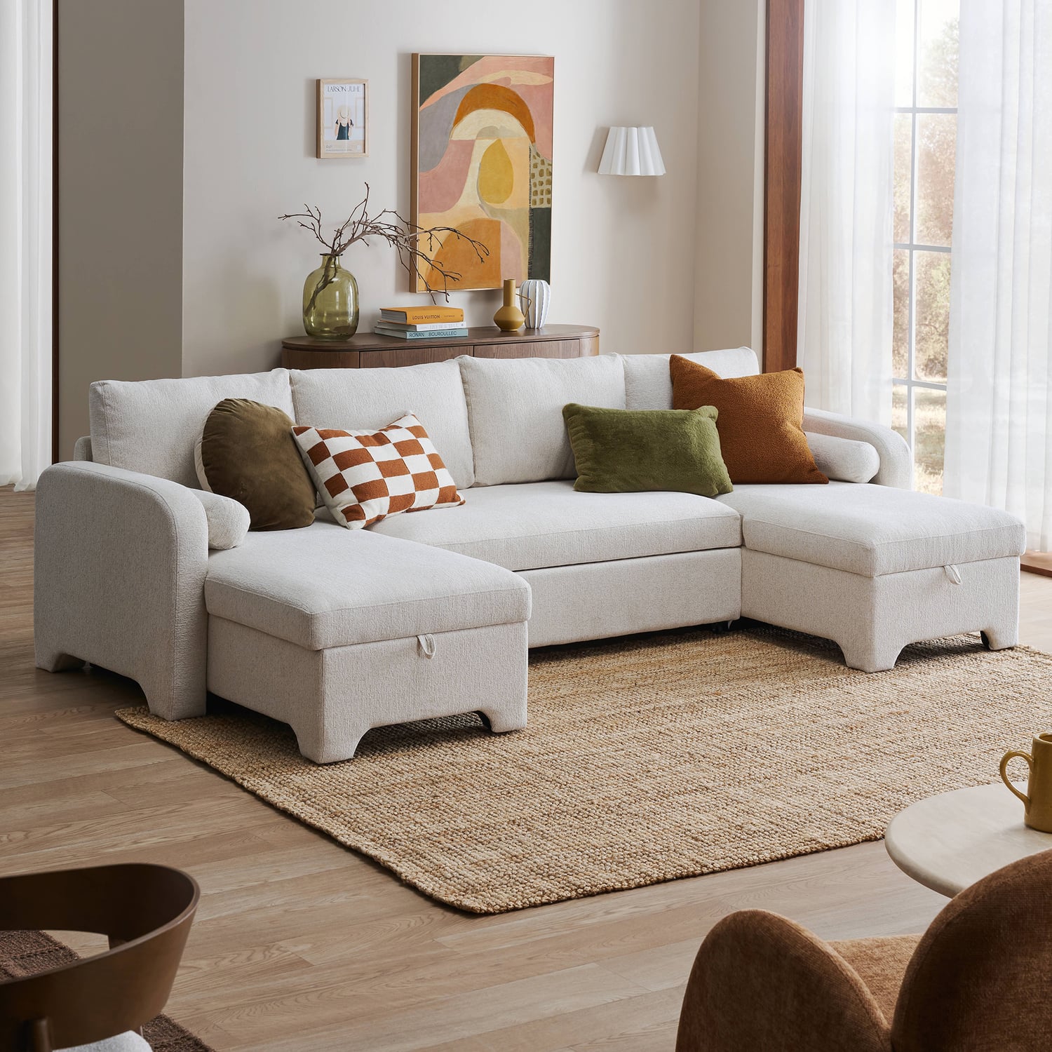 Frida 4 Seater Storage Sofa Bed with Double Chaise