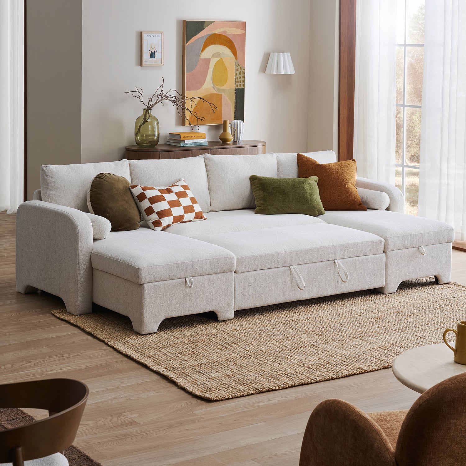 Frida 4 Seater Storage Sofa Bed with Double Chaise