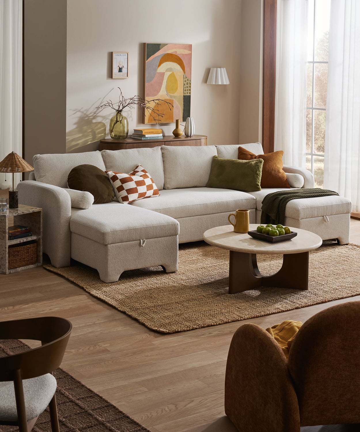 Frida 4 Seater Storage Sofa Bed with Double Chaise