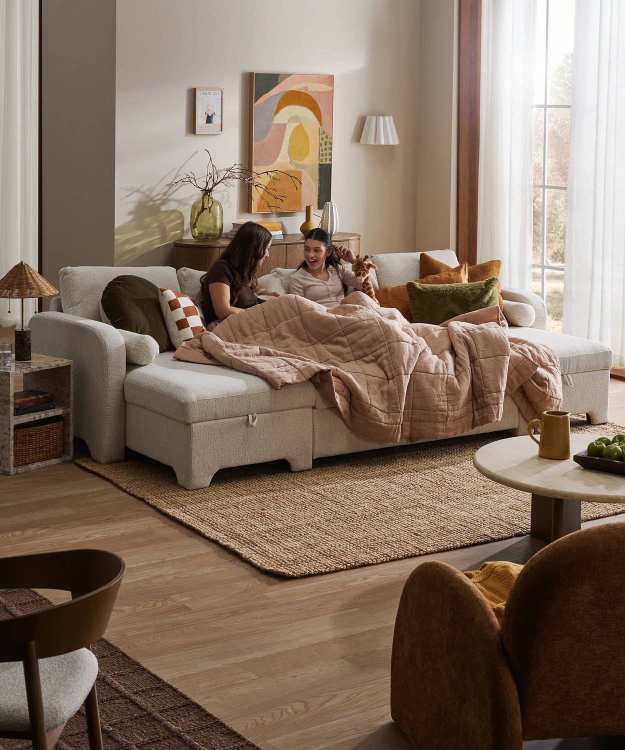 Frida 4 Seater Storage Sofa Bed with Double Chaise