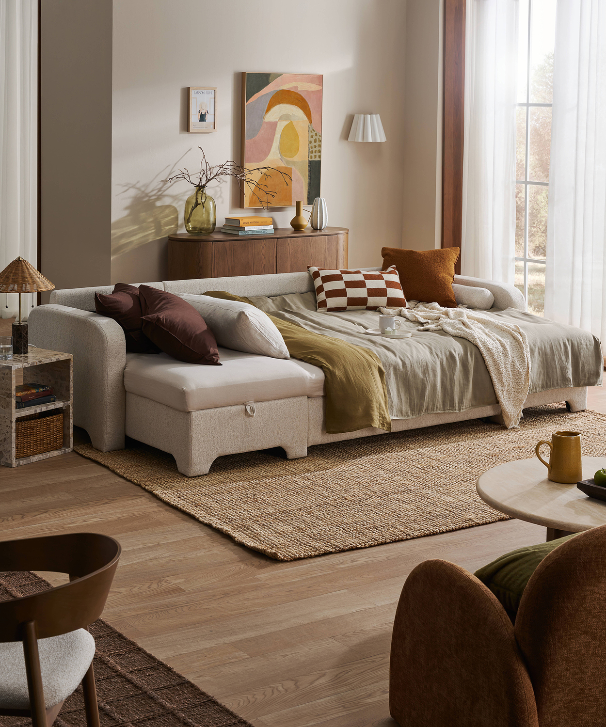 Frida 4 Seater Storage Sofa Bed with Double Chaise