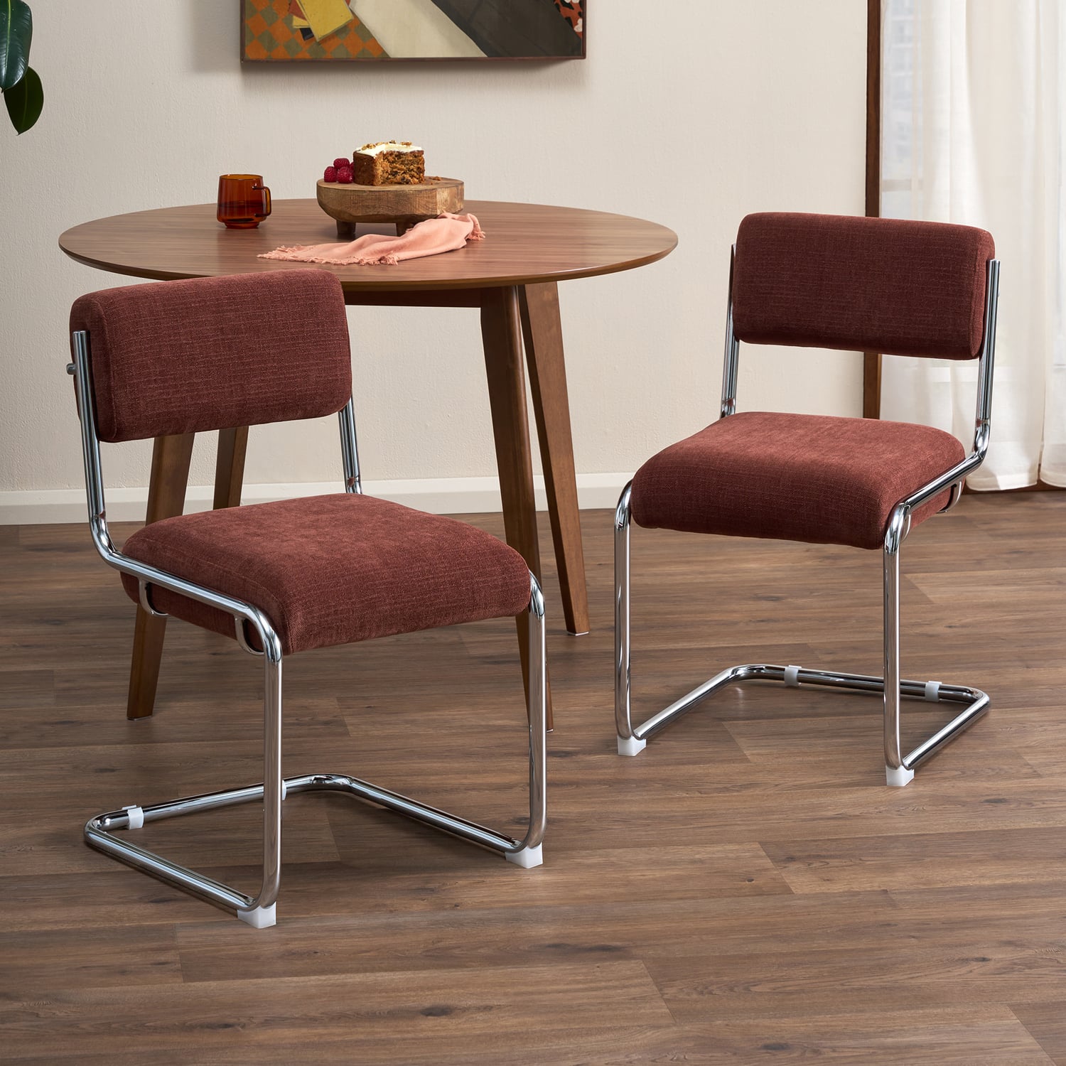 Clements Cantilever Upholstered Dining Chairs
