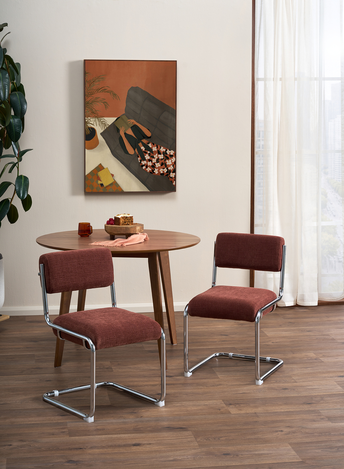 Clements Cantilever Upholstered Dining Chairs
