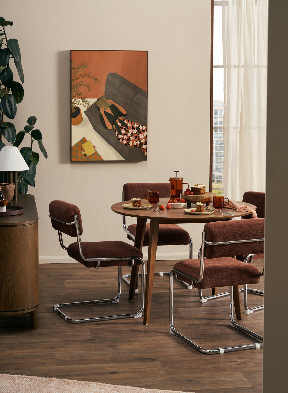 Clements Cantilever Upholstered Dining Chairs